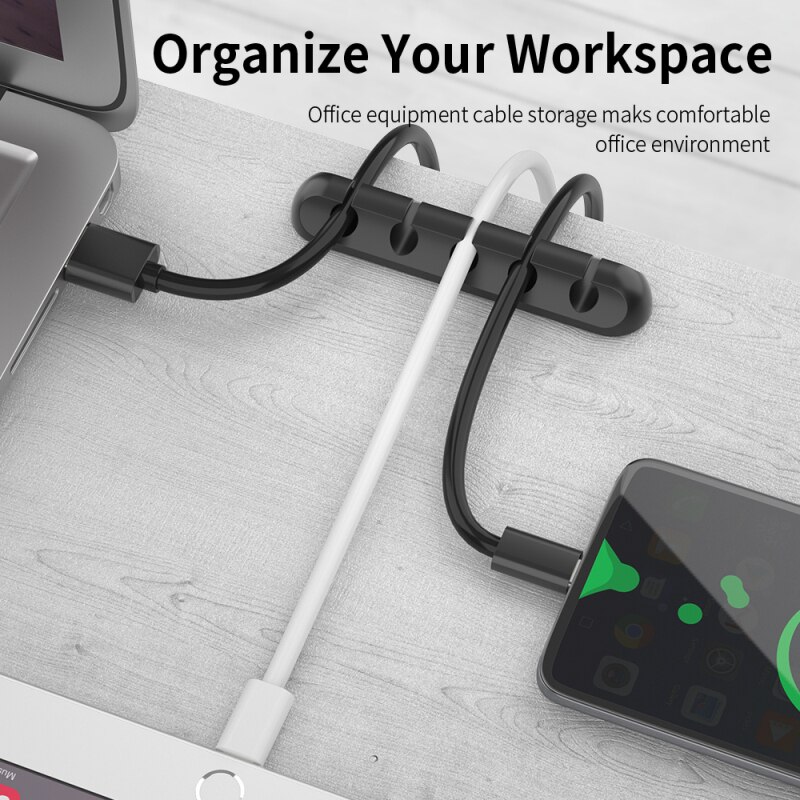 Essager Cable Clip Desk Tidy wire cable organizer Phone Wire USB Charger cable Holder Lead Fixings protector mobile phone cables