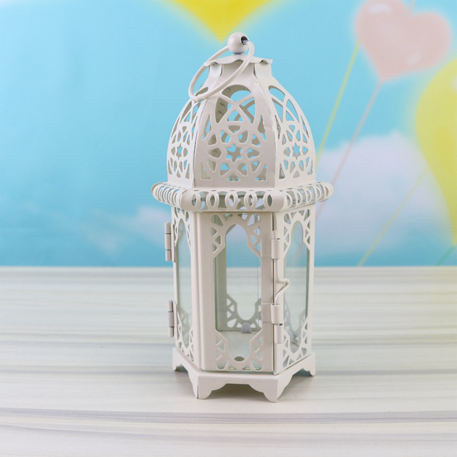 Moroccan Style Lantern Antique Moroccan Style Lantern Hollow Candle Holder Stand Wedding Romantic Decor: light yellow