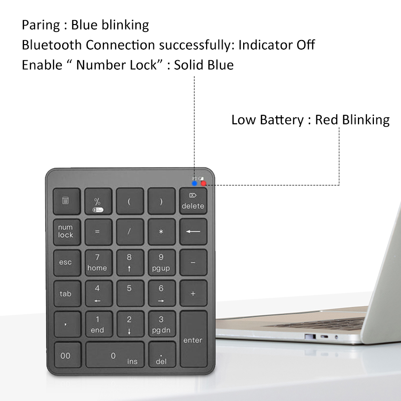 Numeriek Toetsenbord Keyboard 2.4G Draadloze Portable Bluetooth Plastic Case Aaa Batterij Voor Android Windows Laptop Telefoon Tablet