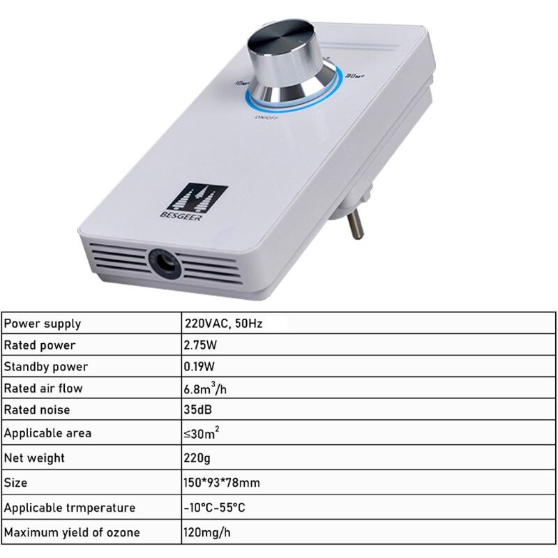 Plug In O3 Luchtreiniger Ozon Generator Machine Voor Thuis Kamer Reizen Cleaner Eu P9YD