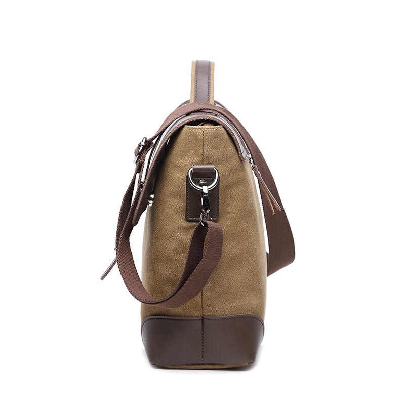 Vintage Leather Canvas Men Briefcase Women Man Messenger Bag laptop Men's Messenger Shoulder Crossbody Sling briefcase Bag