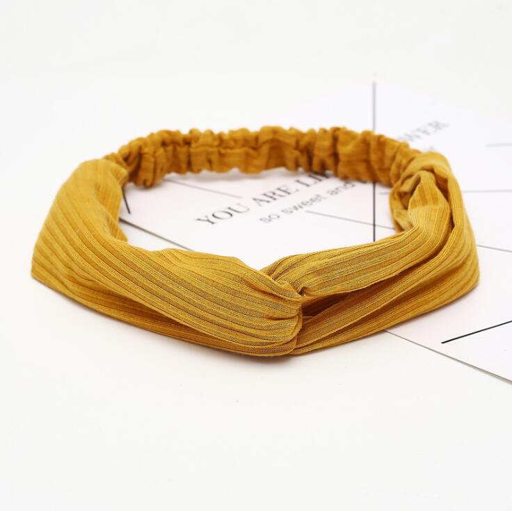 Diadema Lisa para mujer, turbante elástico para la cabeza, accesorios para el cabello para mujer, bandas para el cabello a rayas: K