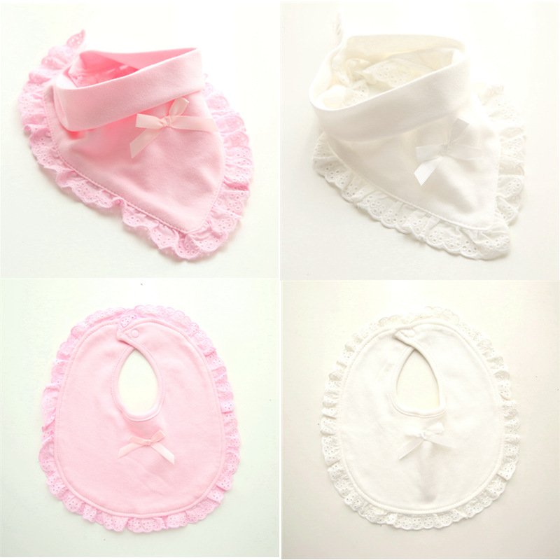 Baby Lätzchen Spuck Lätzchen & Spuck Tücher Baumwolle Spitze Bogen Baby Mädchen Reizende Nette Infant Speichel Handtücher Kinder Fütterung Speichel handtuch Babetes