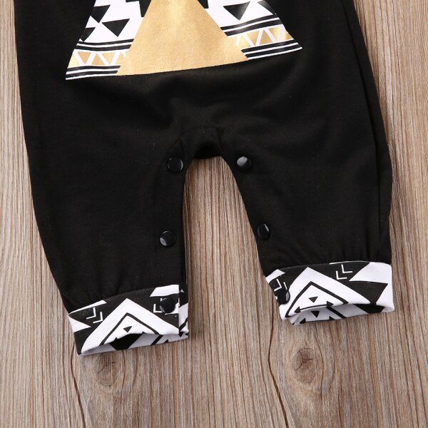 Emmababy Baby Rompers Boys Girls Sleeveless Black One-piece Jumpsuit Cute Clothes 0-24M