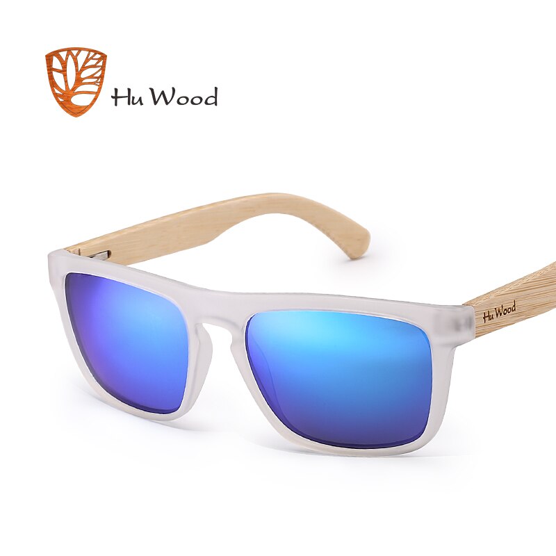HU WOOD Sunglasses for Men Zebra Wood Polarized Sun glasses Rectangle Lenses Driving UV400 Protection Eyewear Wooden GR8002: Blue