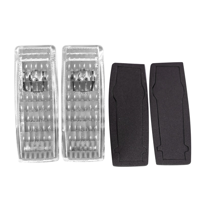 2Pcs Car Fender Turn Signal Light Indicator Repeater Lamp Cover White for Mercedes Benz W124 R129 W140 W202 W201