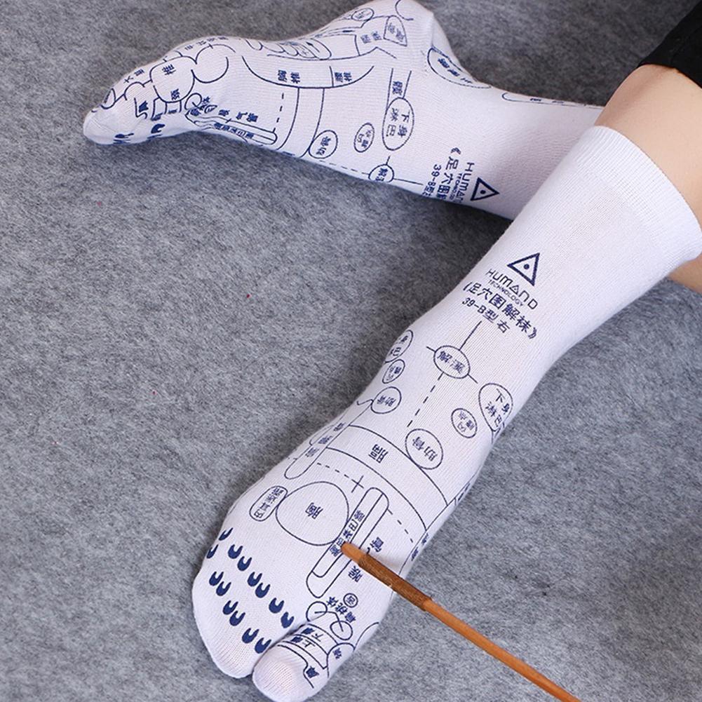 1 paire d'acupoints Illustration pied Massage chaussettes Figure Novice plantaire Acupoint Massage pied Point de Massage chaussettes soin des pieds outil