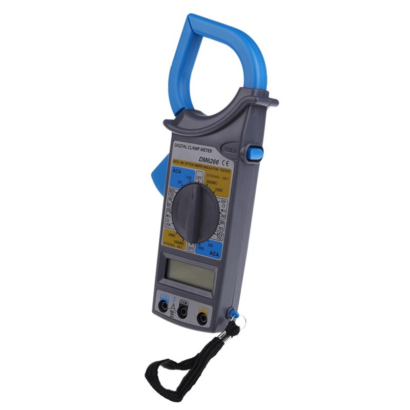 DM6266 Lcd Digitale Stroomtang Ac/Dc Stroom Spanning Weerstand Tester 1999 Counts True Rms Multimeter Meten Fluk hr