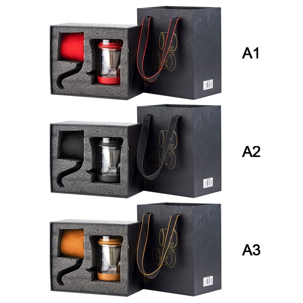 200ML Hand Drip Coffee Maker Stainless Steel Long Narrow Spout Coffee Pot Kit Funnel Coffee Filter Box Set