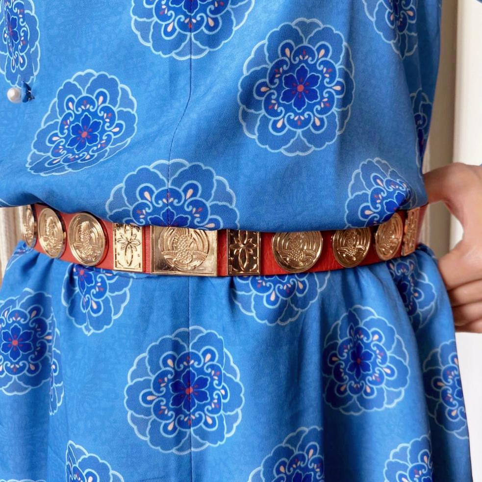 2022 chinese men&#39;s hanfu belt leather belt men&#39;s chinese rivet buckle punk belt men&#39;s rock style cowboy metal belt waistband