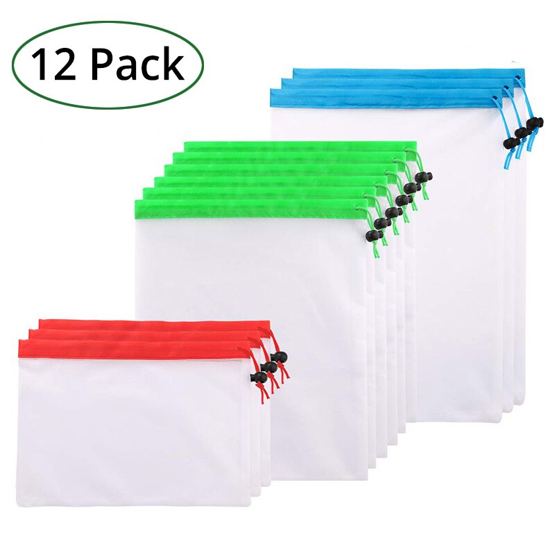 Reusable Mesh Reusable Mesh Produce Bags Set of 12, Eco Friendly... – Grandado