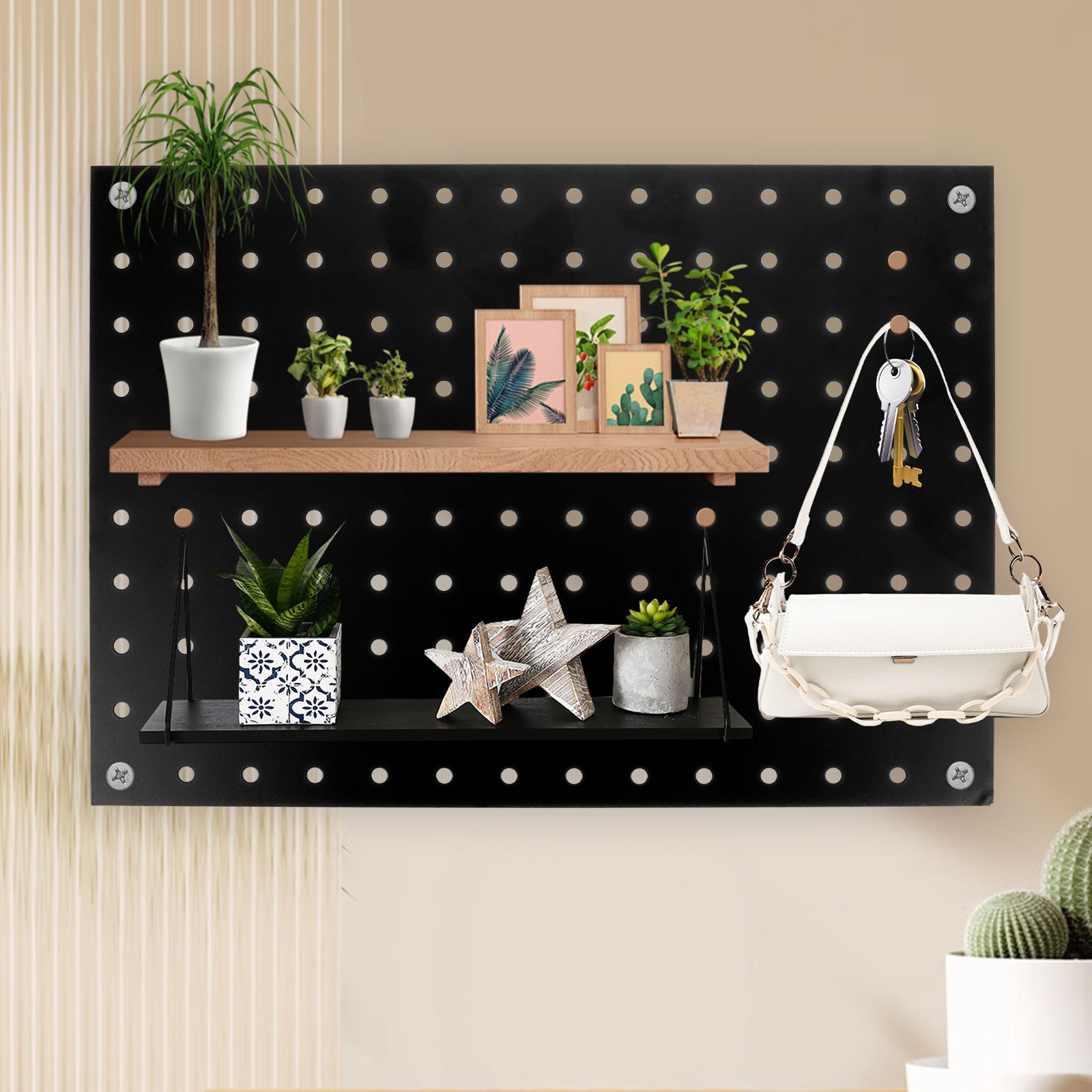 Metall perforert tallerken pinne pegplate panel vise organizer verktøy vegg garasje oppbevaring