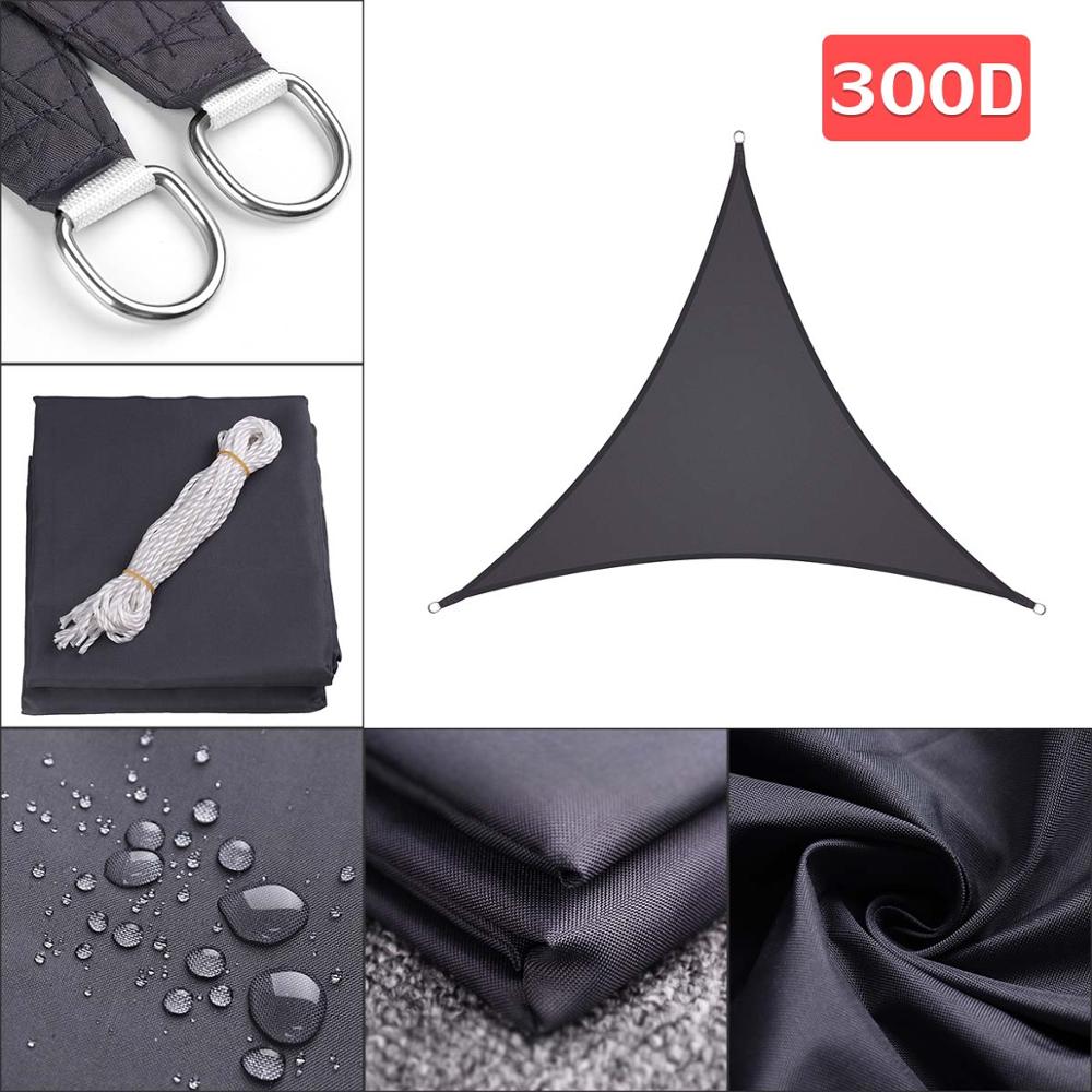 3x4x5m 280GSM HDPE Right Triangle Awning Shade Sail Sun Outdoor Waterproof Sun Shade Sail Garden Patio Pool Camping Picnic Tent: Black 3x4x5