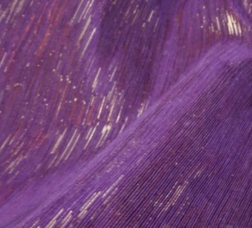 Métal clignotant poly coton tissu shantung soie mariée manteau chaussure sac rideau matériel 50 cm * 138 cm: purple golden