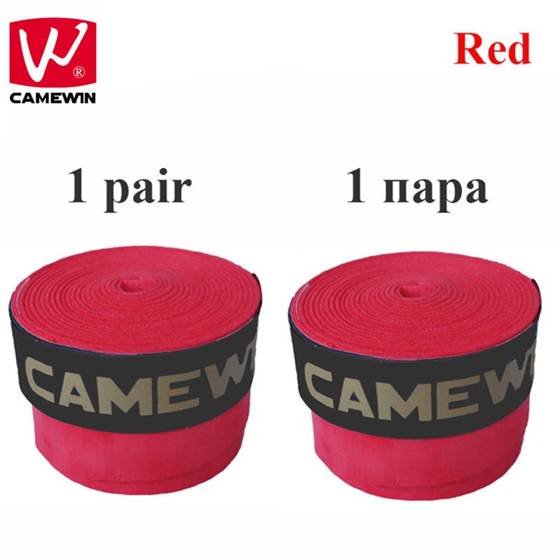 CAMEWIN 2 pièces/lot Sport anti-dérapant surgrip bandeau Griffband pour raquette de Badminton raquettes de Tennis sur la poignée: Red