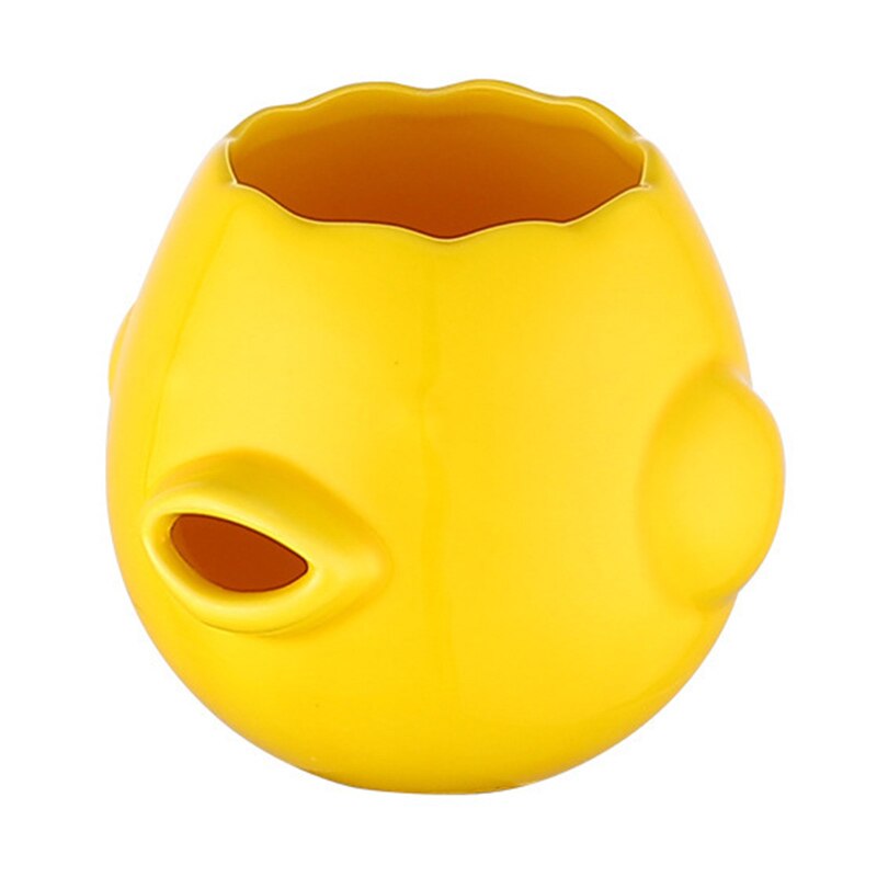 Egg Separator Ceramic Egg Yolk White Separator Cute Egg Yolk Separator Cartoon Cute Automatic Separation Kitchen Gadgets UND: Yellow A