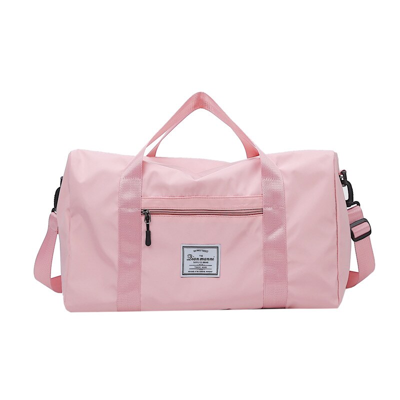 Bolsa de viagem feminina mão-estilo grande volume de armazenamento mochila multi-funcional net vermelho moda náilon ombro lazer saco: Pink 20 Inch