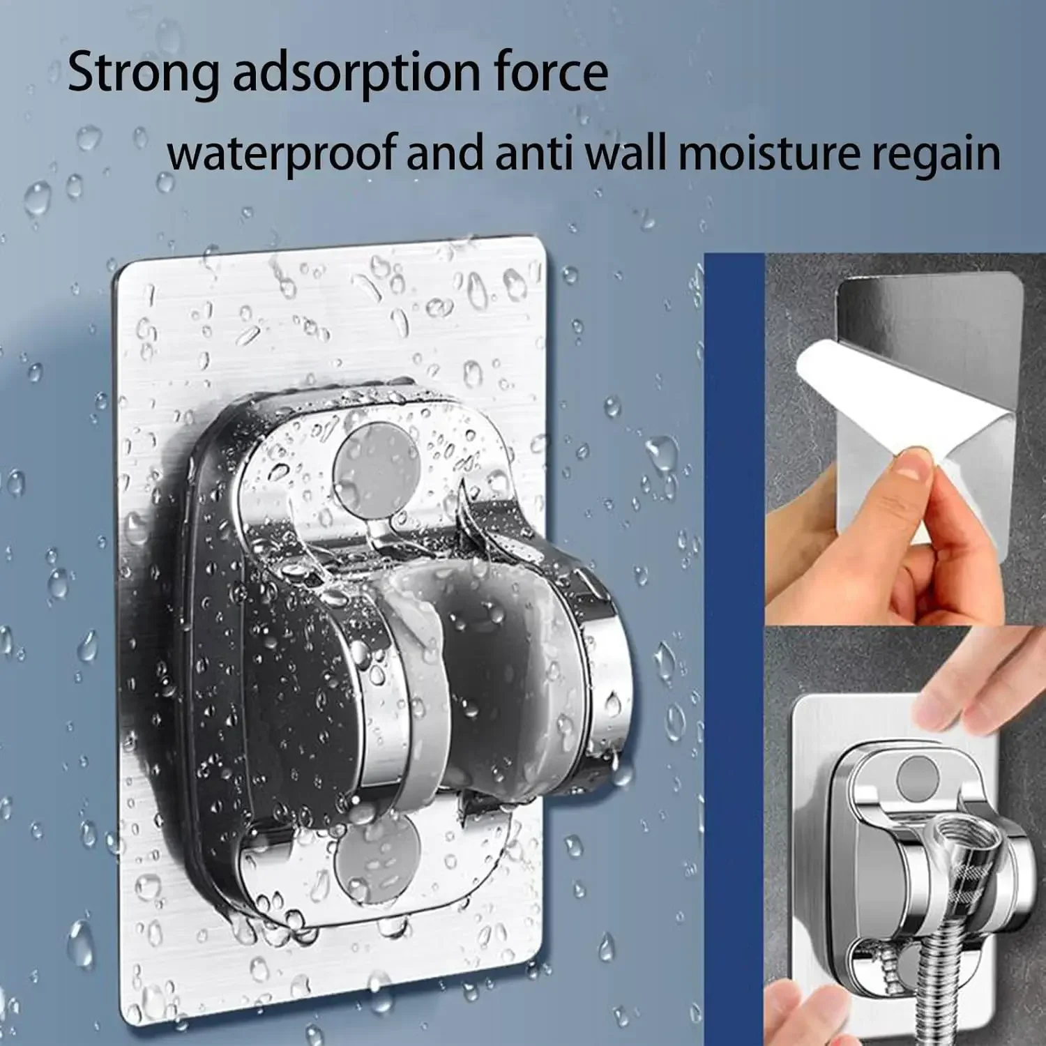 Self-Adhesive Shower Arm Head Holder Adjustable Wall Mounted Fixed Base Plate Bracket For Bathroom Accessories