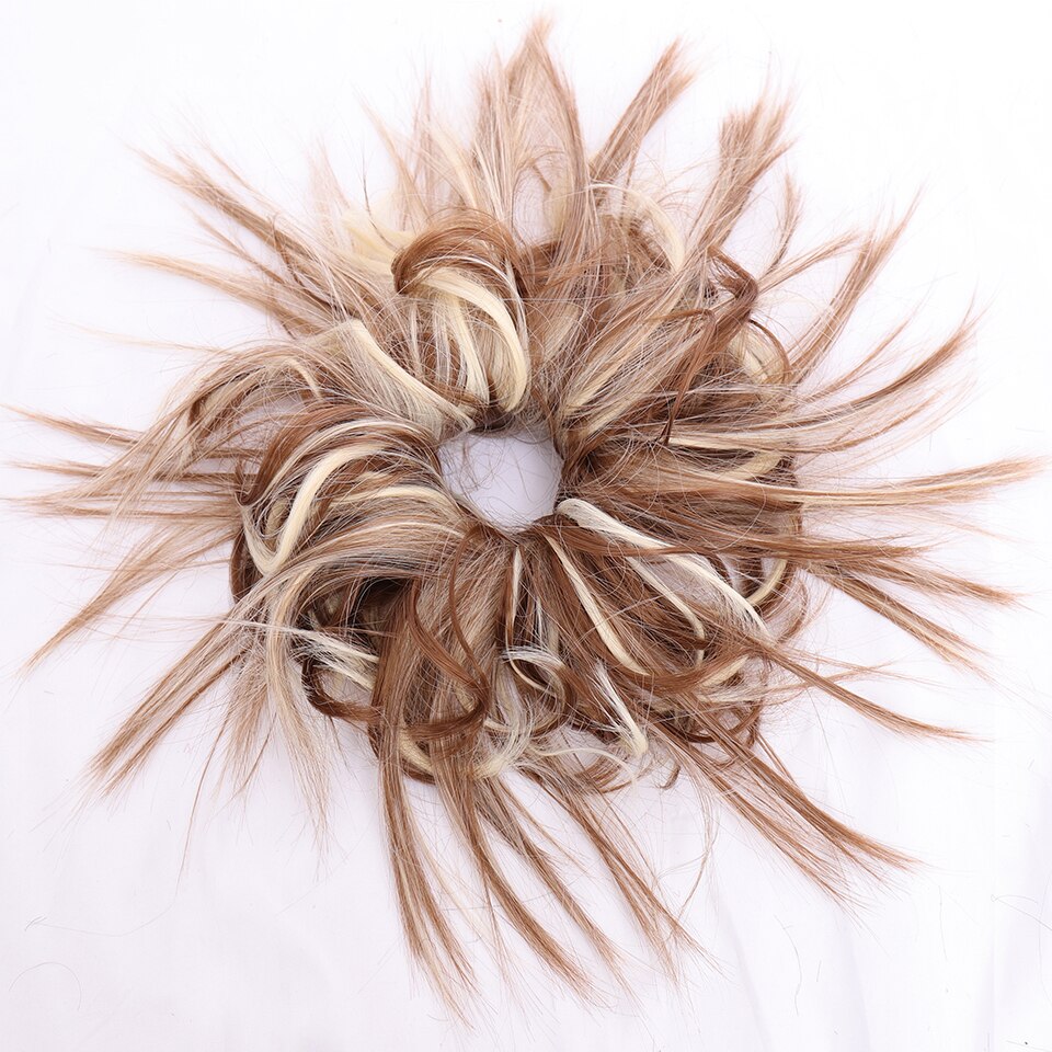 LUPU-Chignon de cheveux bouclés et salis | Extension de cheveux extensible pour femmes, Extension de cheveux couleur Ombre pour femmes