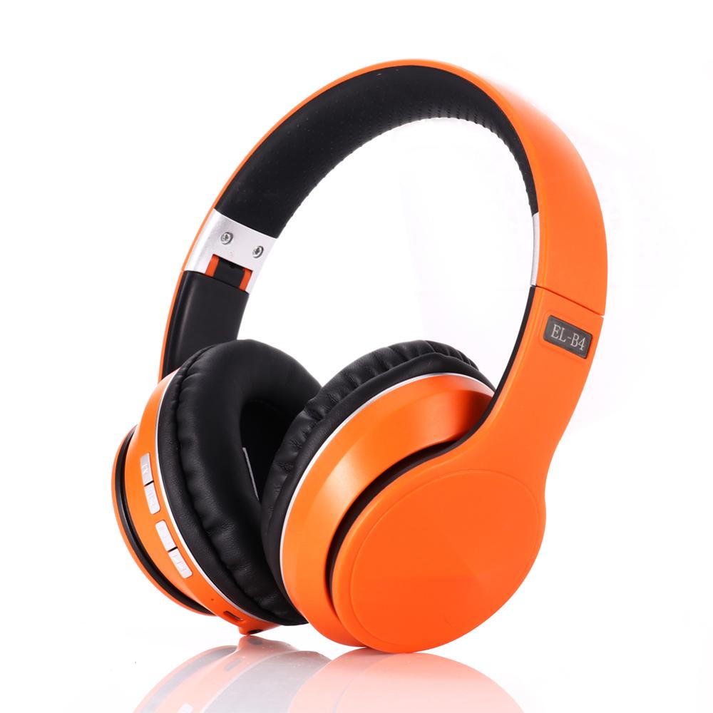 Headphones EL-B4 Wireless Bluetooth Stereo Surround 250mAh Foldable Headset Yellow Orange Golden Silver Option Earphones