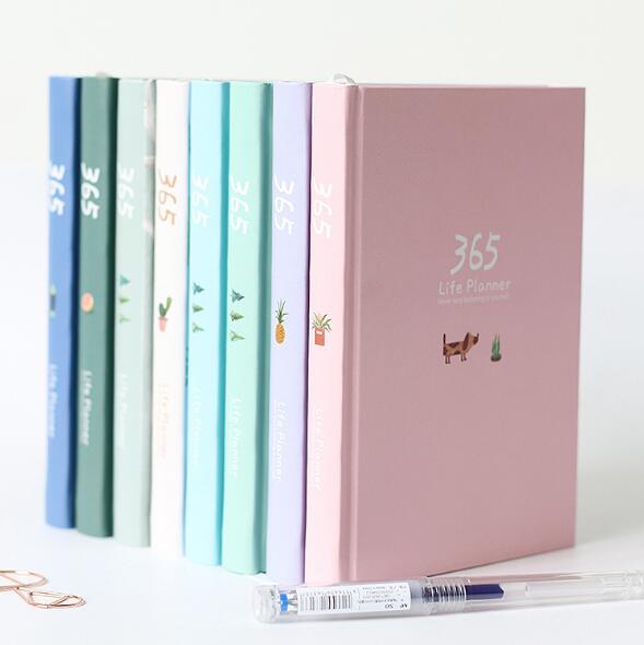 365 dage personlig dagbog planner indbundet notesbog dagbog kontor ugentlig tidsplan sød koreansk papirvarer libretas y cuadernos