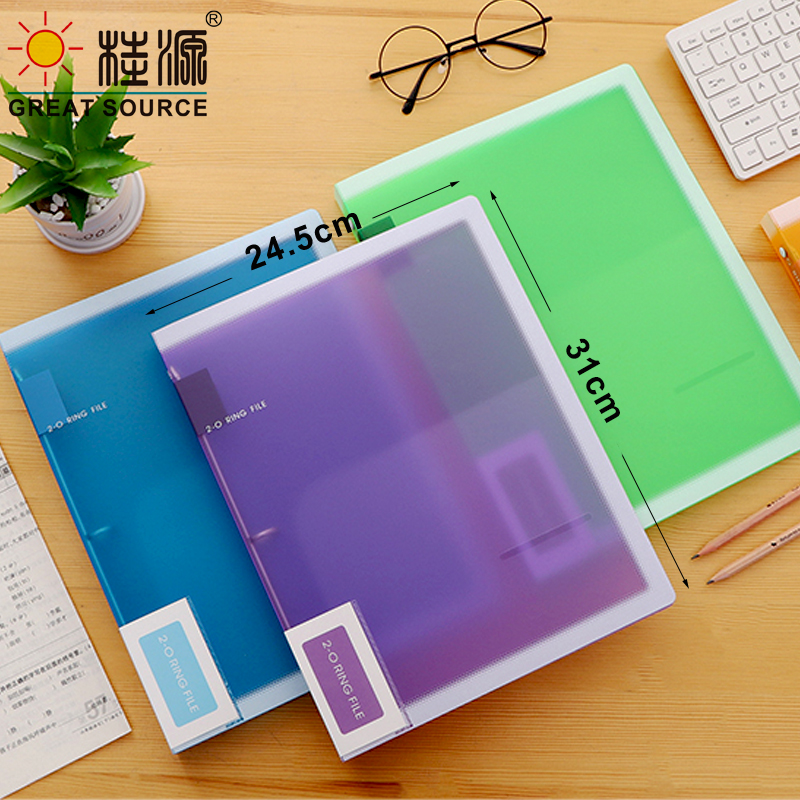 A4 Lever Arch File 3 Rings ABS Board Folder 30mm (1.18") Spine Pull Stationery Document Storage Assorted Bright Colours(2PCS)