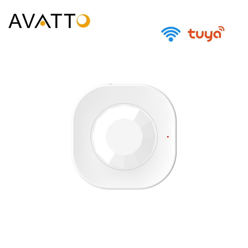 AVATTO WiFi inteligente Sensor de movimiento PIR infrarrojos pasivos Detector de alarma antirrobo de seguridad Sensor de vida inteligente aplicación de Control inteligente de casa