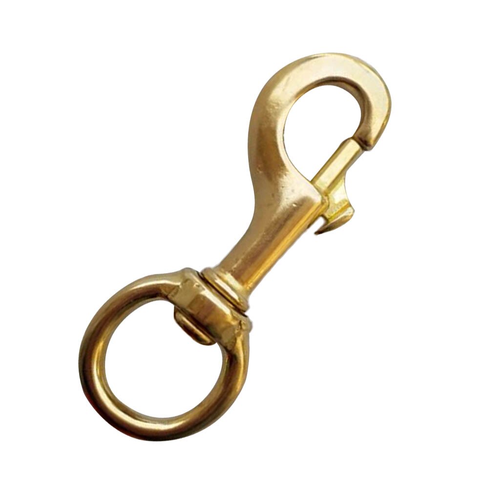 Strong Solid Brass Swivel Eye Single End Snap Hook Clip For Scuba Dive