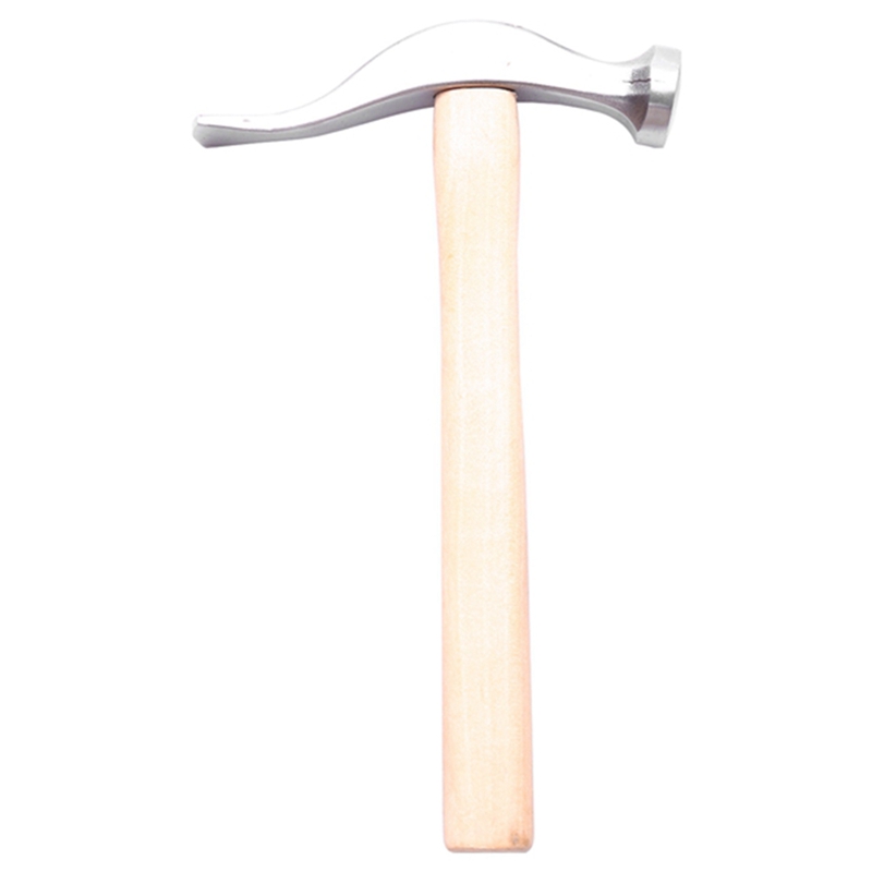 Martello Per Pelle In Nylon Con Manico In Legno – Strumento Per Intaglio E Stampaggio Cuoio – Testa Bianca, Lunghezza 21 Cm, Peso 385g