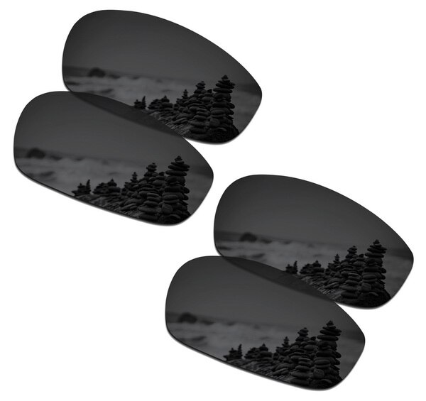 SmartVLT 2 Pairs Gepolariseerde Zonnebril Vervanging Lenzen voor Oakley Split Jacket Stealth Zwart en Stealth Zwart: Default Title