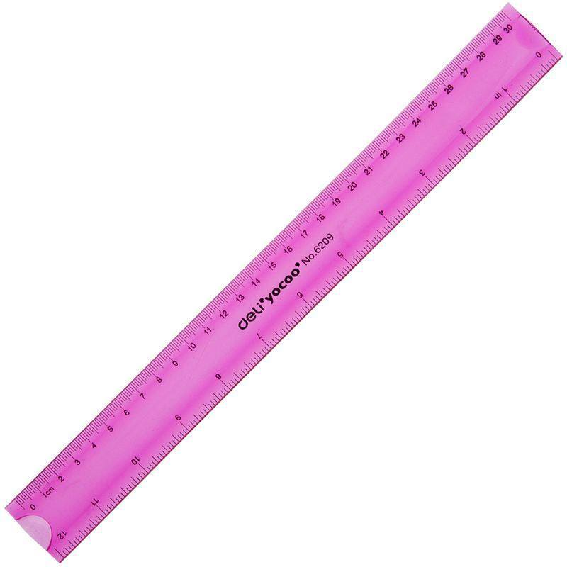 1pc søde bløde linealer 30cm farvede elever speciel dobbeltskala blød lineal kontor skole papirvarer