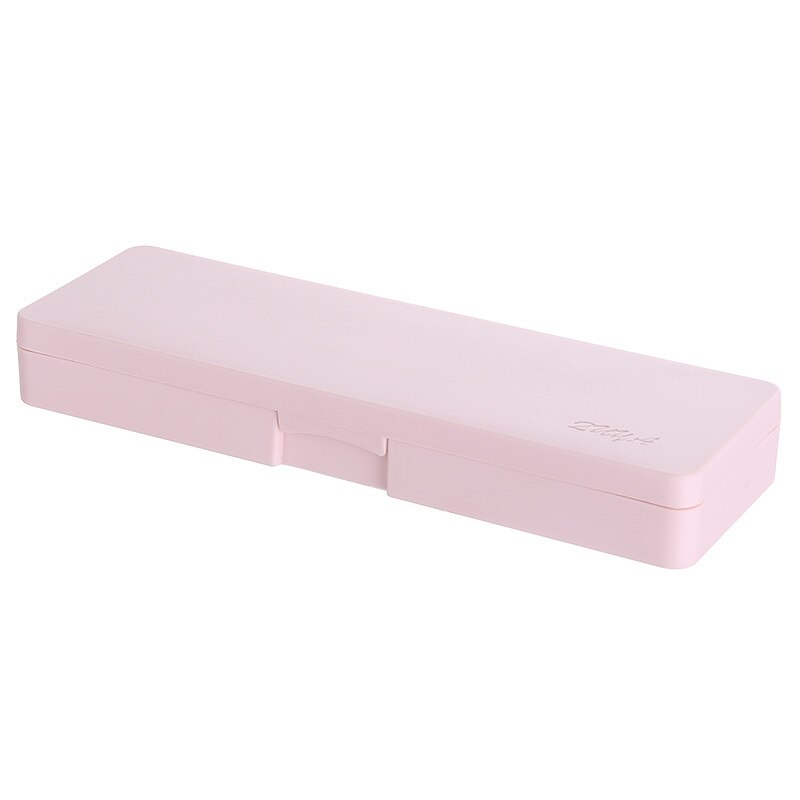 1pcs Multifunction Simple Storage Stationery Box Office School Plastic Pencil Case For Kids Pen Box: Light Pink