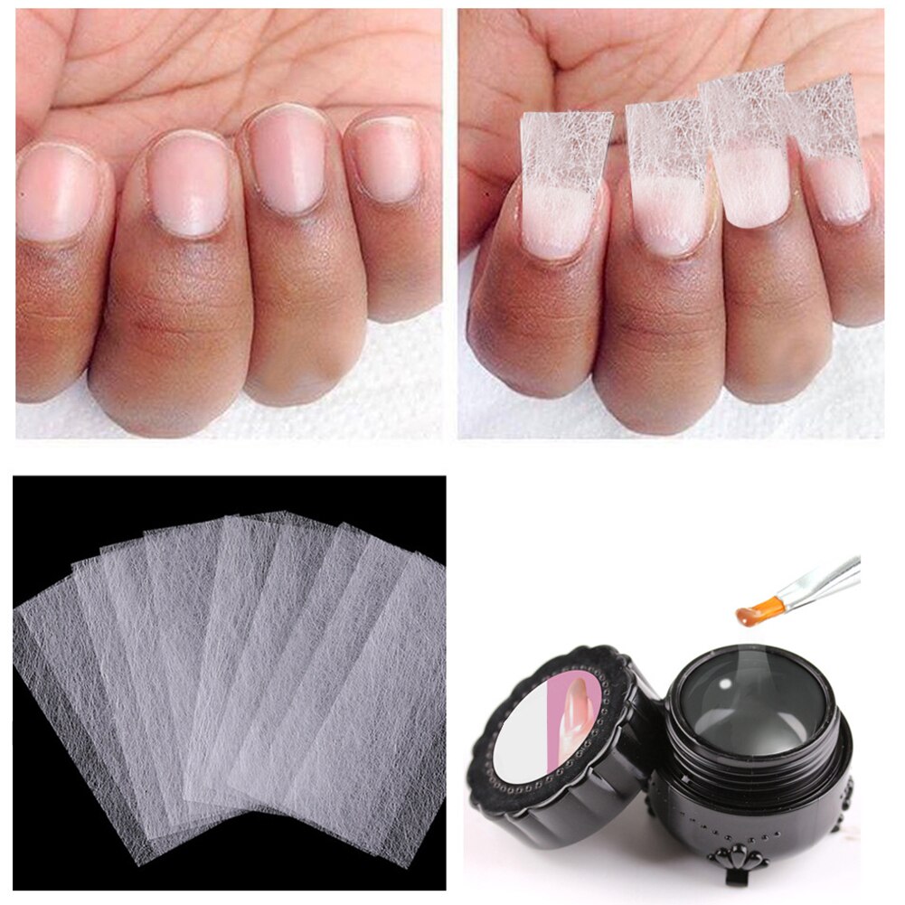 Natuurlijke Dunne Draagbare Witte Accessoire Wrap Nagel Tips Uv Gel Vorm Manicure Zijde Glasvezel Diy Tool Art