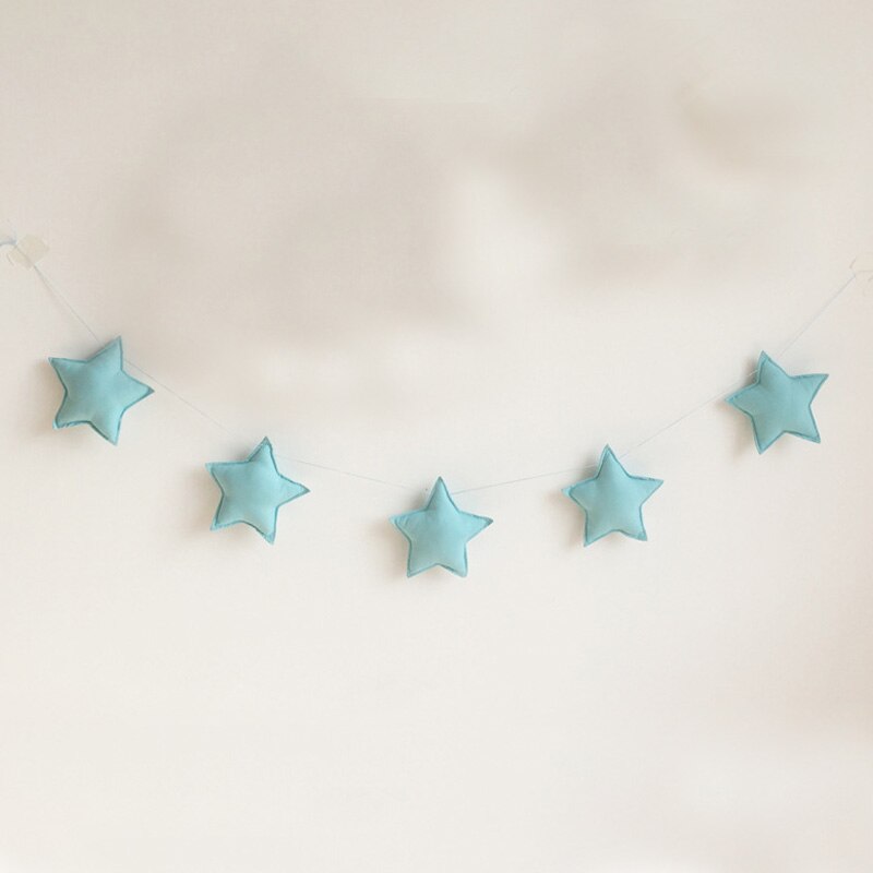 Guirnalda nórdica de estrellas y luna para decoración de pared, cartel de , alfombra de cama, banderines para Baby Shower, adorno colgante para habitación de niños, accesorios para fotos: B