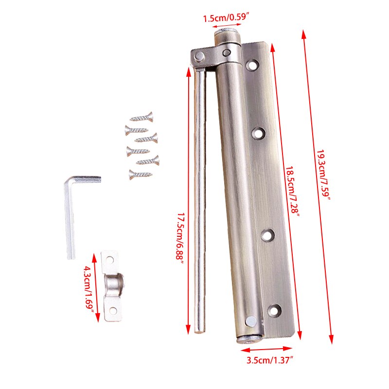 Automatic Spring Buffer Surface Mounted Adjustable Door Closer Aluminum Alloy Door Closing Device for Home and Commercial: 05