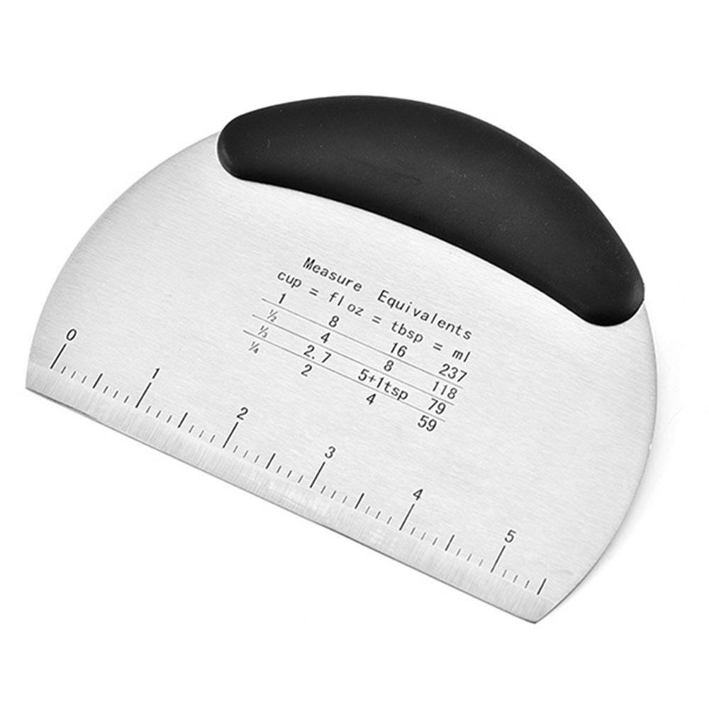 Pastry Scraper with Scale Kitchen Stainless Steel Durable Baking Dough Tools Biscuit Cutter Heavy Duty