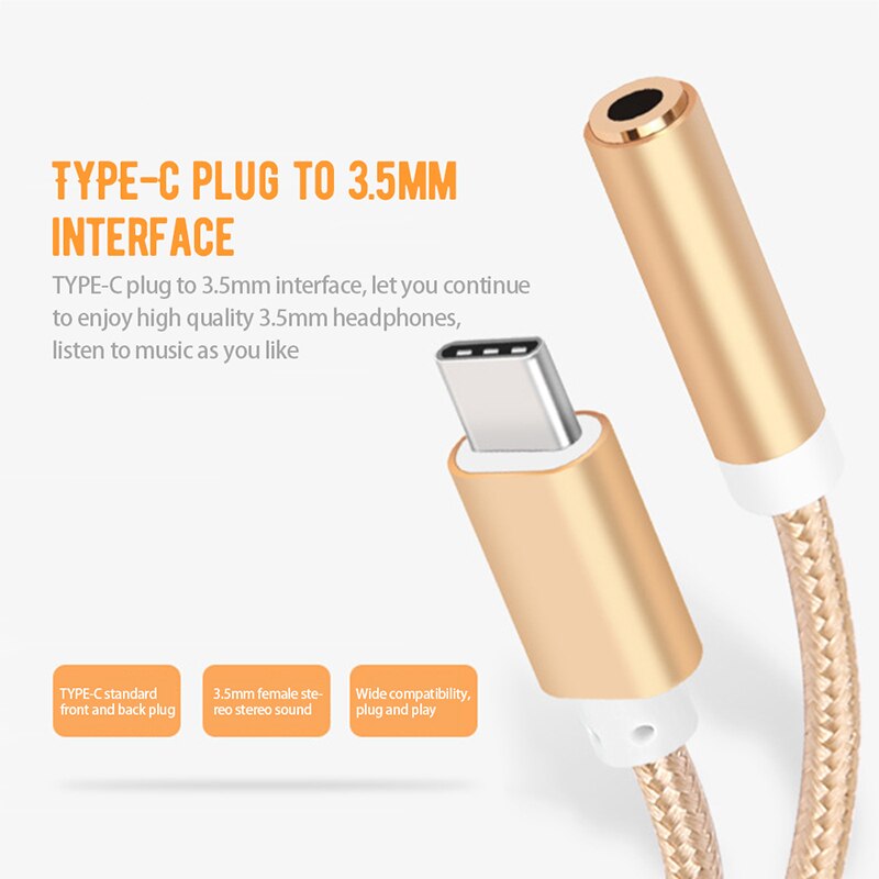 Type-C tot 3.5mm Oortelefoon kabel Adapter usb 3.1 Type C USB-C male naar 3.5 AUX audio vrouwelijke jack voor Samsung Huawei Xiao mi mi 8 A2