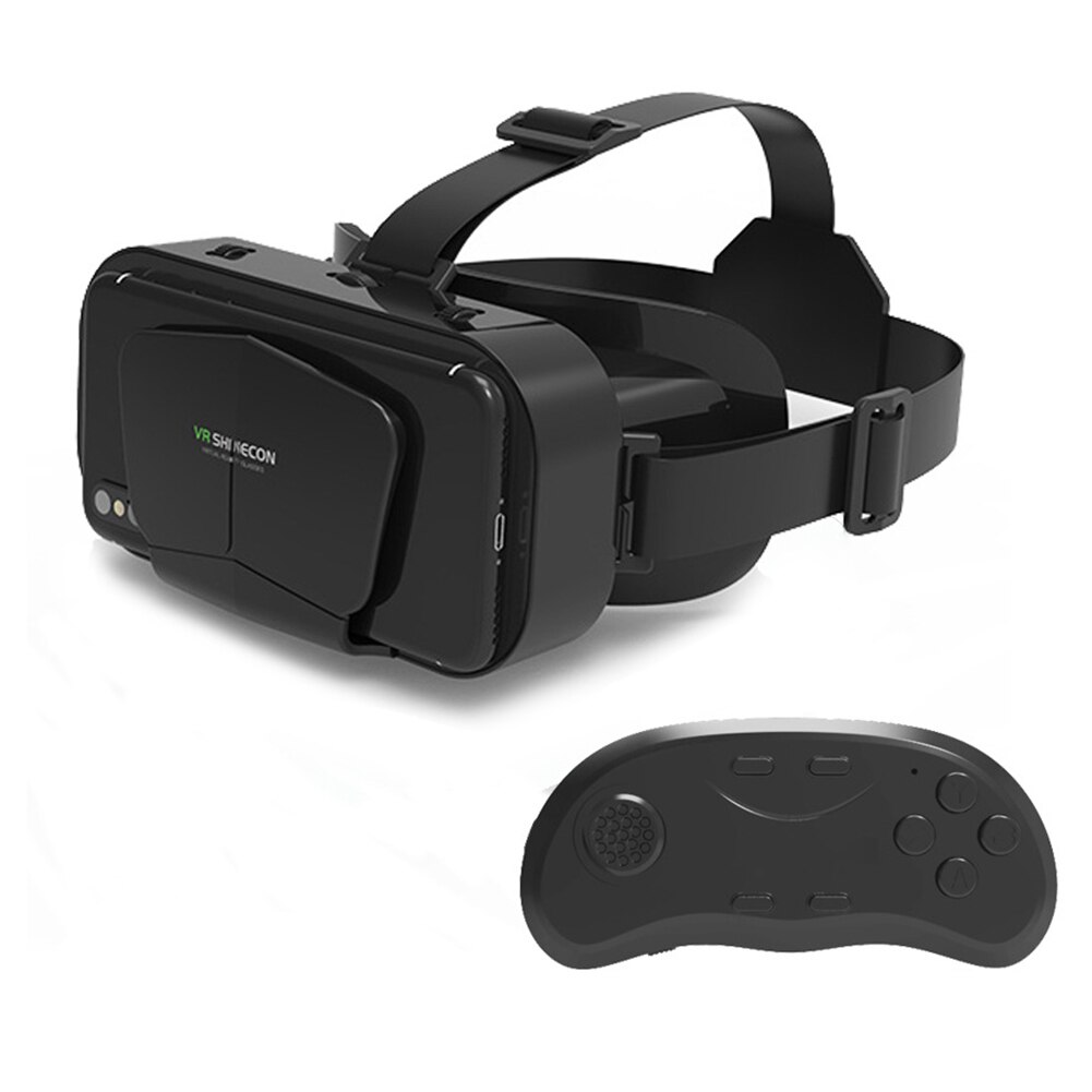 G10 VR Glasses Virtual Reality 3D VR Headset Helmet for 4.7-7.0 Inches IOS Android Smartphone Lenses Binoculars with Controllers: G10 B01 Controller