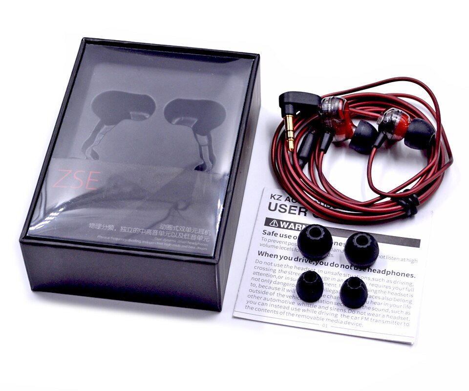 KZ ZSE In-ear Headphones - Dual Driver Subwoofer HIFI DJ Monitor - Wired Sport Earphones for Mobile