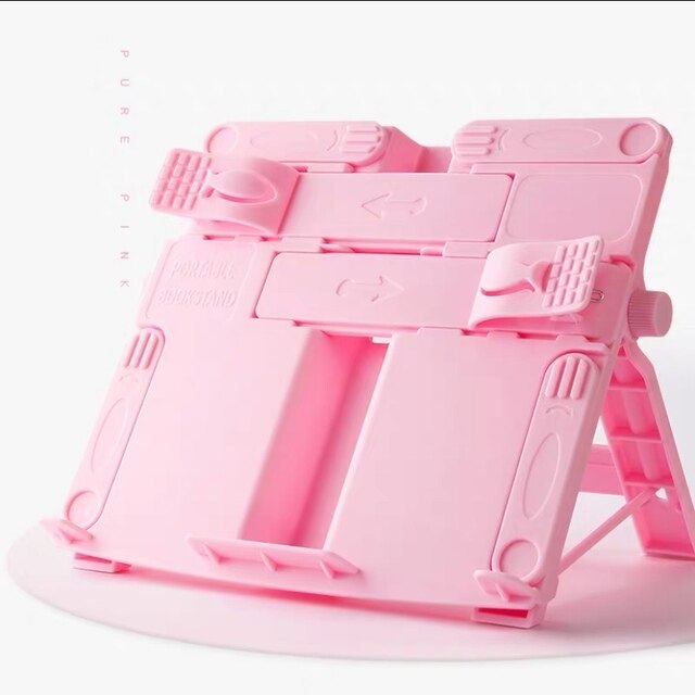 Multicolor Boek Standhouder Draagbare Opvouwbare Boekensteun Bookstand Lezen Ondersteuning Student Kinderen Schrijven Beugel Office Tools: pink