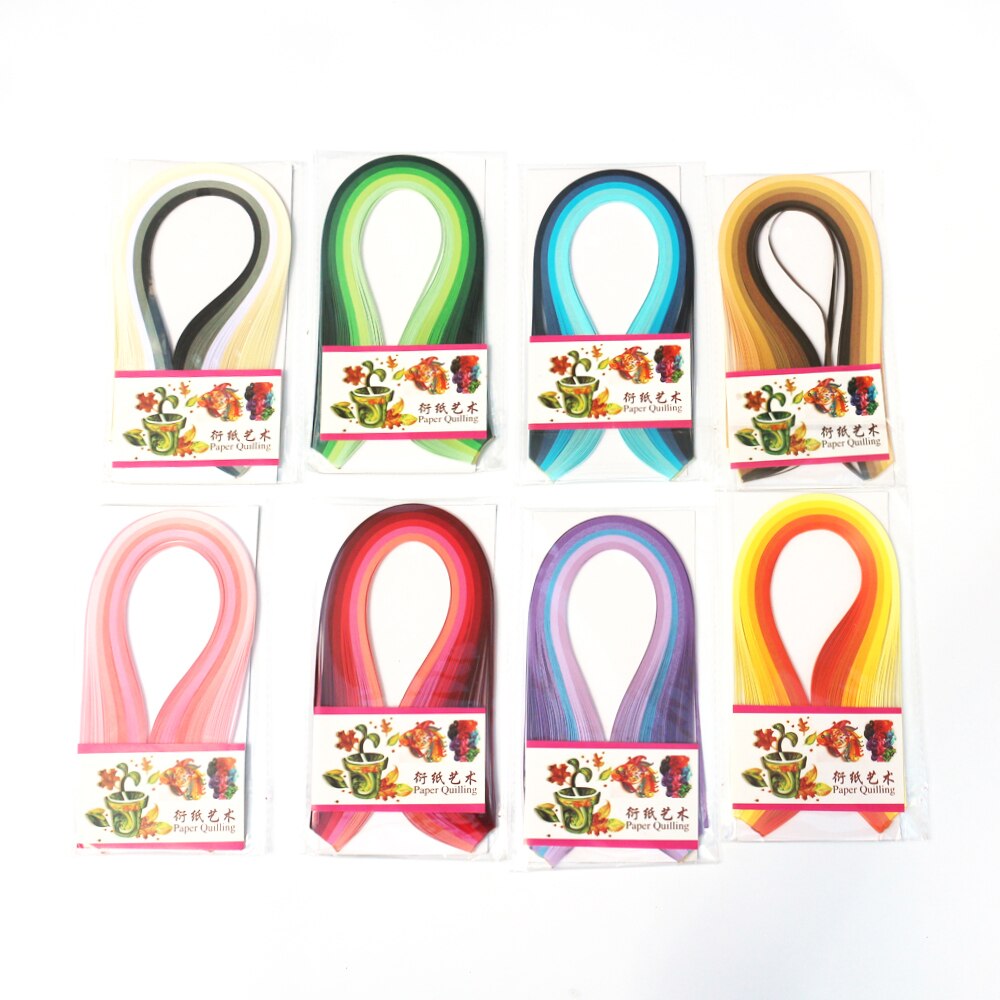 1000Pcs Strips Paper Quilling 39cm Long Mix Gradient Colors Handmade Papercraft DIY Craft