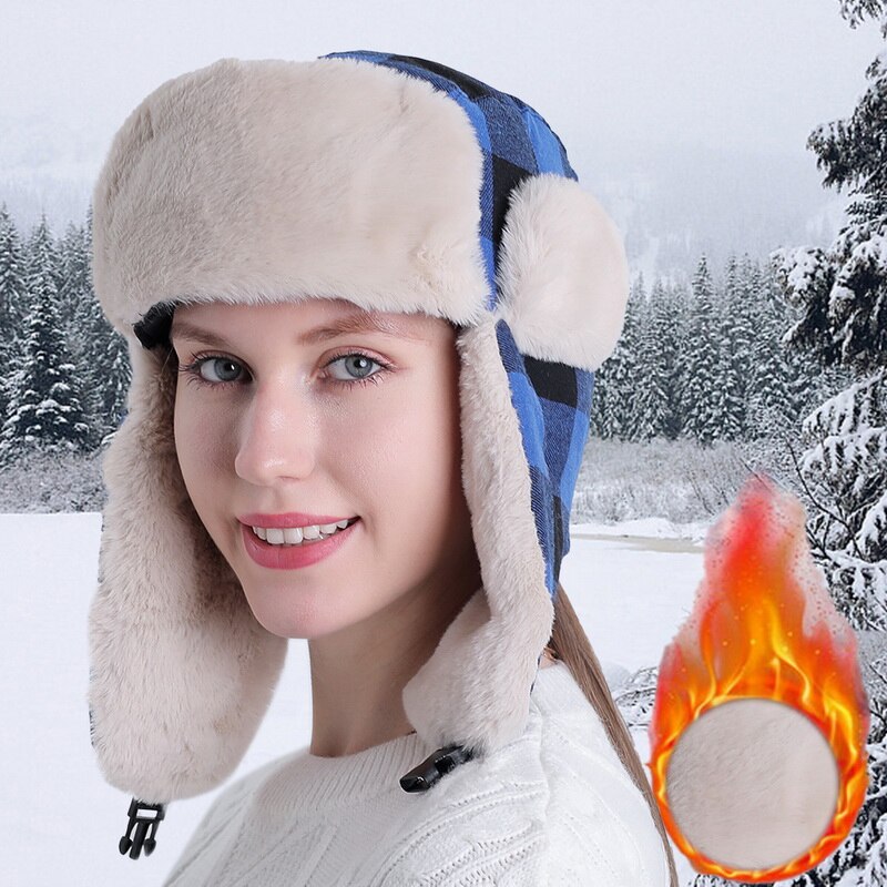 Vrouwen Winter Leifeng Bomber Hoeden Man Aviator Hoeden Russische Cap Oorkleppen Bomber Leifeng Caps Voor Mannen Outdoor Winddicht hoed: 2