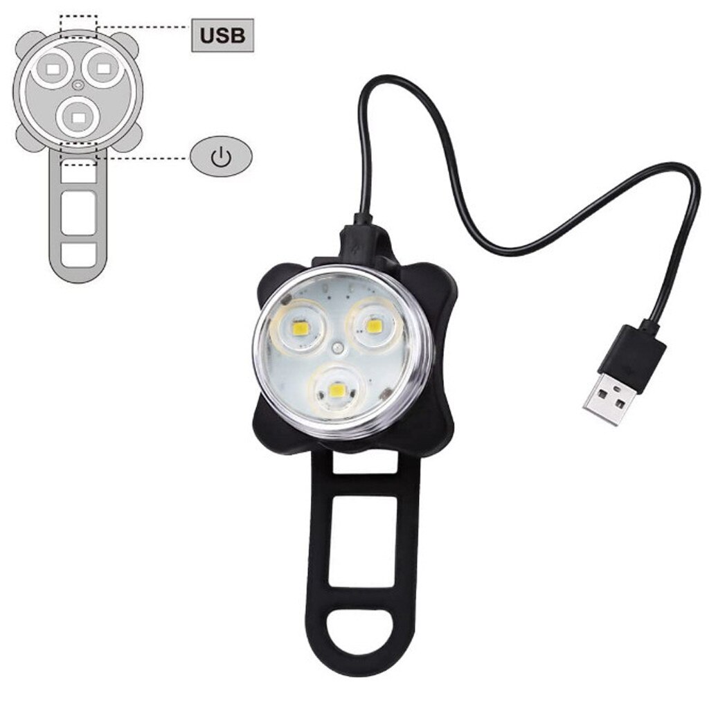 40 # Usb Oplaadbare Fiets Licht Mountainbike Super Licht Opladen Achterlicht Outdoor Koplamp Front Staart Clip