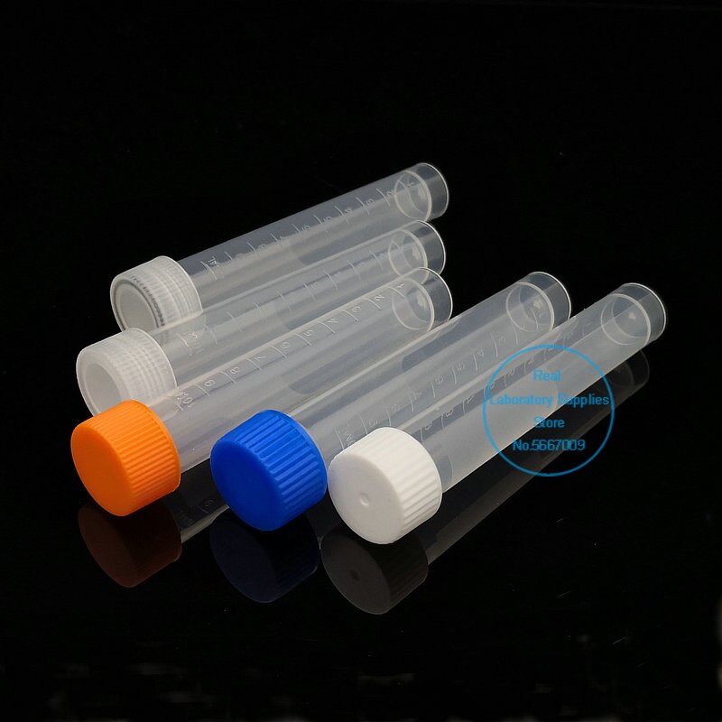 10ml Lab Graduated 50pcs 100pcs 200pcs 300pcs Plastic Cryovial Test Tube Cryo Freezing Tube with Silicone Gasket
