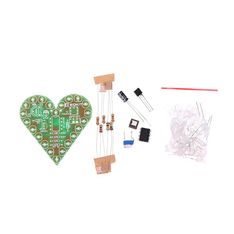 1Set Diy Kit Hart Vorm Ademhaling Lamp Kit Dc 4V-6V Breathing Led Suite Diy Elektronische productie Voor Leermiddel