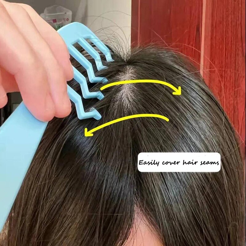 Peine de punto de pelo en forma de Z, ayuda a ocultar la línea del pelo, cepillo de corte de pelo para niña, herramienta de peinado con flequillo rizado, al por mayor