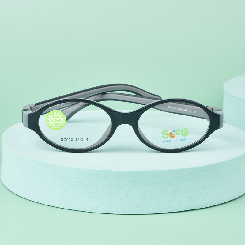 SECG Flexible Soft Kids Optical Frame Toddler Children Round Myopia Glasses for Sight Spectacle Frames Silicone No Screw Gafas