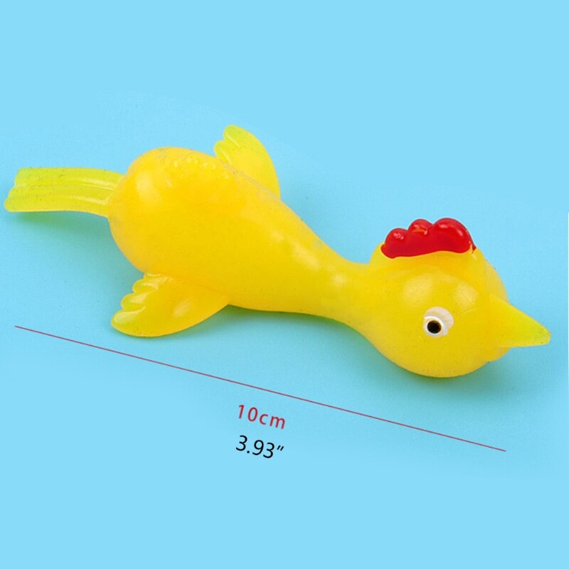 12 Stuks Grappige Lach Rubber Kip Stretchy Vliegende Turkije Vinger Vogels Sticky Fidget Speelgoed Voor Kids Volwassenen