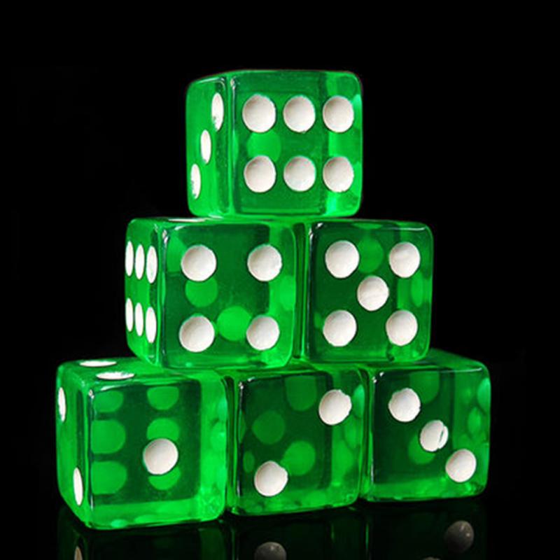 10Pcs 16mm Cubic Transparent Colorful Exquisite Dice Collection Decoration Game Dice Dices #16: green