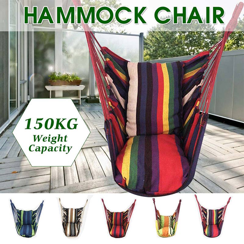 Hamaca al aire libre jardín hamaca cómoda hamaca SILLA DE Columpio de interior y al aire libre, fácil de instalar los niños Silla de jardín exterior